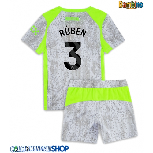 Maglie da calcio Manchester City Ruben Dias #3 Terza Maglia Bambino 2025-26 Manica Corta + Pantaloni corti)